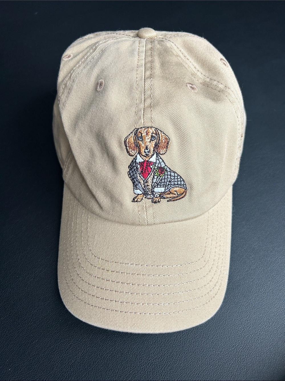 Classic Tan Dachshund Embroidered Baseball Cap